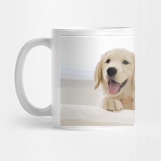 Cute Golden Retriever Digital Painting Mug